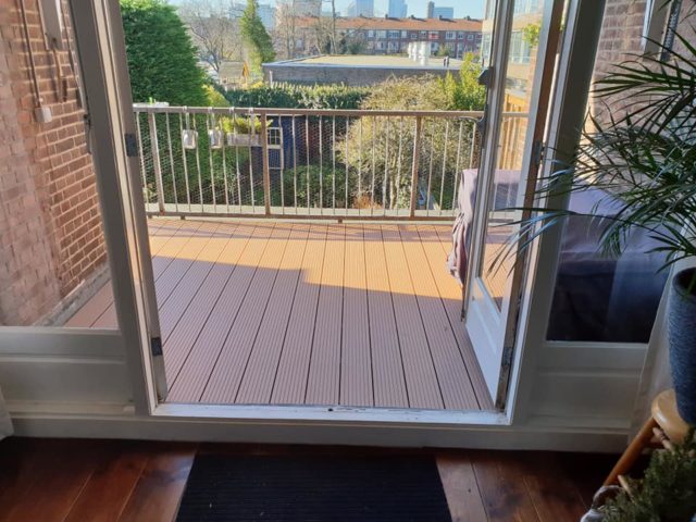 balkon houten vloer